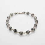 Round Om Beads Silver Bracelet