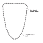 24 Inch Om Namah Shivay Silver Beads Mala