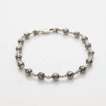 5-6 mm Om Silver Beads Bracelet