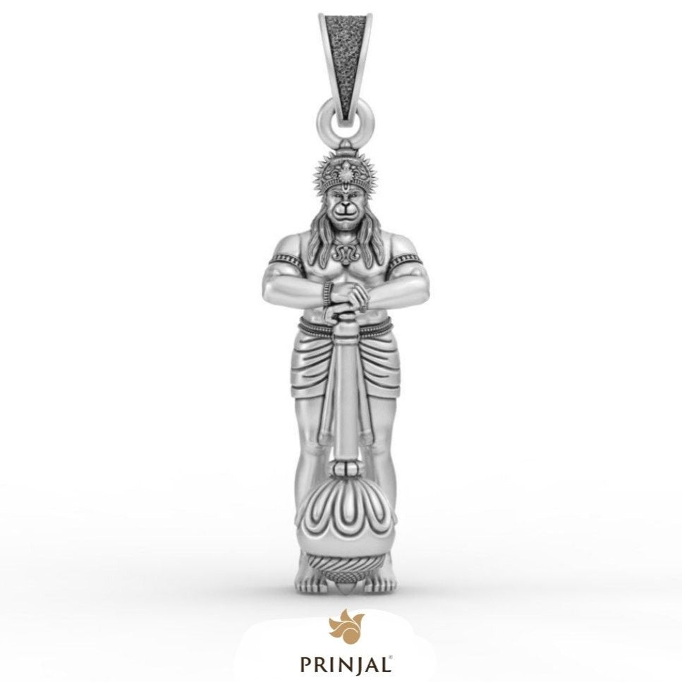 Lord Hunuman Silver Pendant