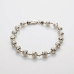 7-8 MM Silver CNC Beads Bracelet