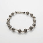 Textured Round Silver Beads Bracelet