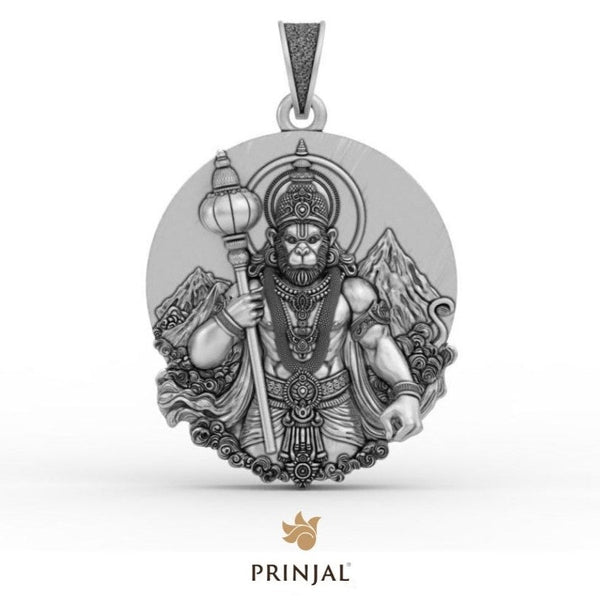 Mahabali Standing Hanuman  Silver Pendant