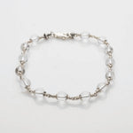 5-6 MM Sphatik Beads Silver Bracelet