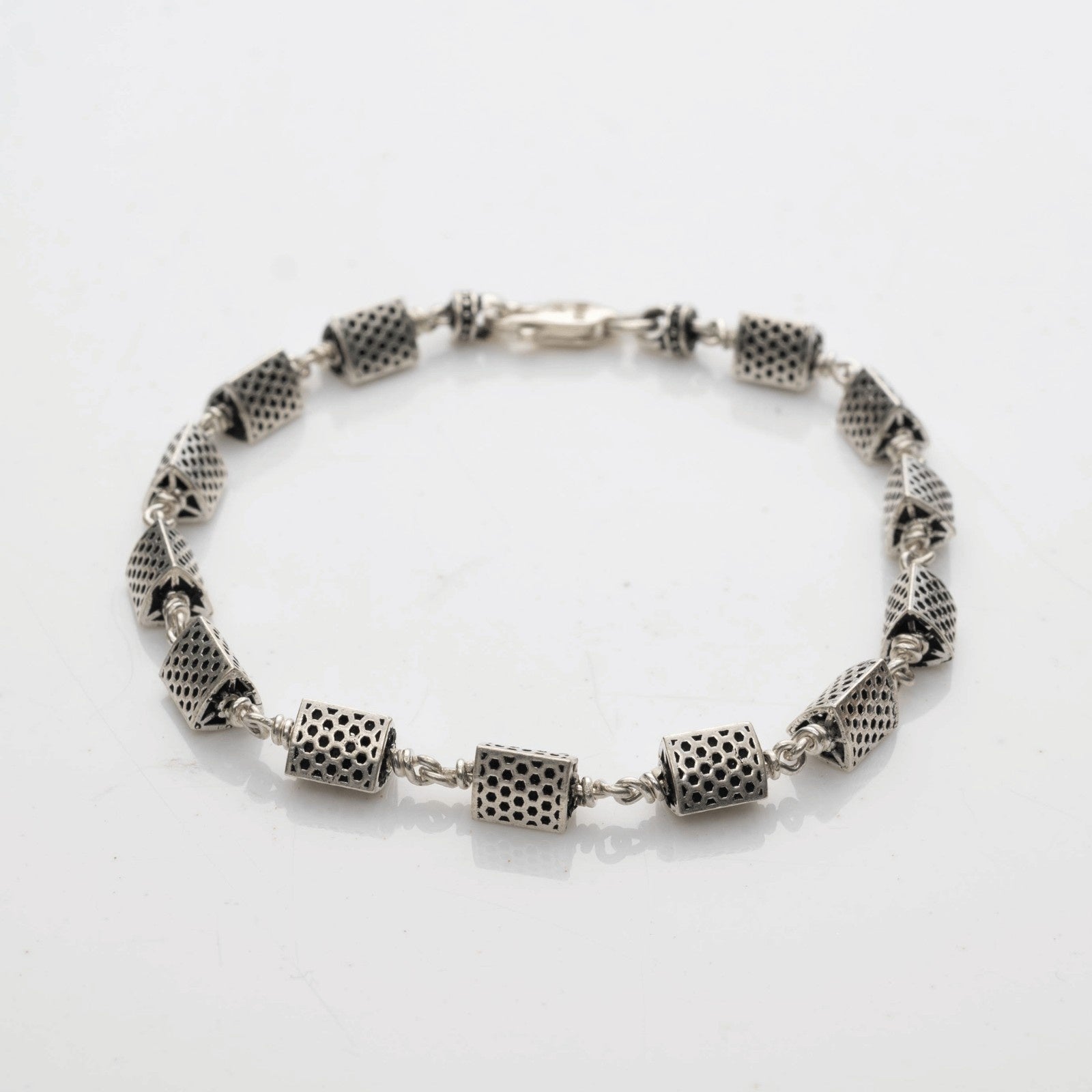 Triangle Silver Beads Bracelet