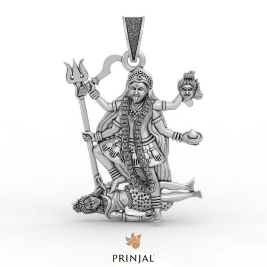 Mahakali Mata Silver Pendant