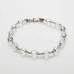 5-6MM Sphatik Bead Silver Bracelet