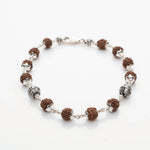 Rudraksha With Silver Shivling Beads Bracelet