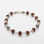 Rudraksha With Silver  Beads Bracelet