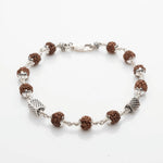 Rudraksha Bracelet with Triangle Silver Beads