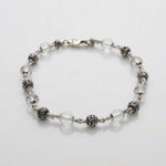 5-6 MM Daimond Cut Sphatik With Om Namah Shivay Beads Bracelet