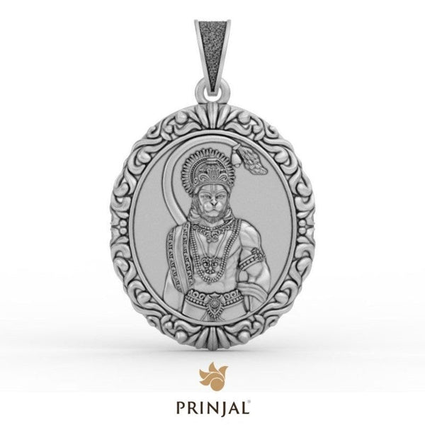Divine Hanuman Aura Silver Pendant