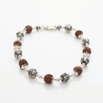 Rudraksha With Shivling Silver Bead Bracelet