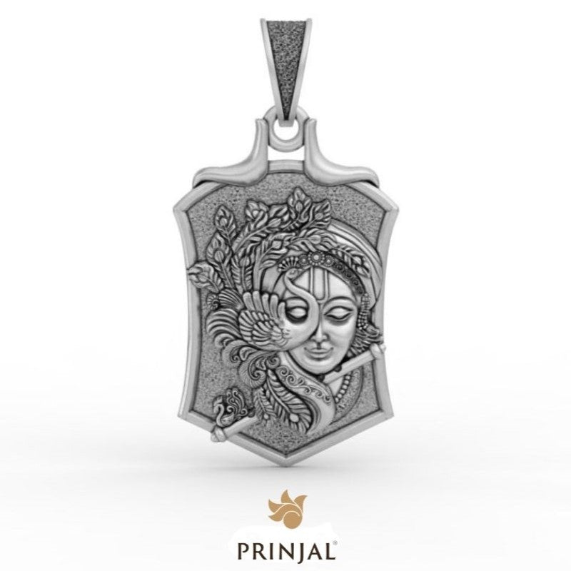 Shri Krishna Silver Pendant