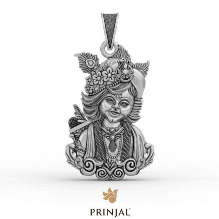 Bal Krishna silver pendant