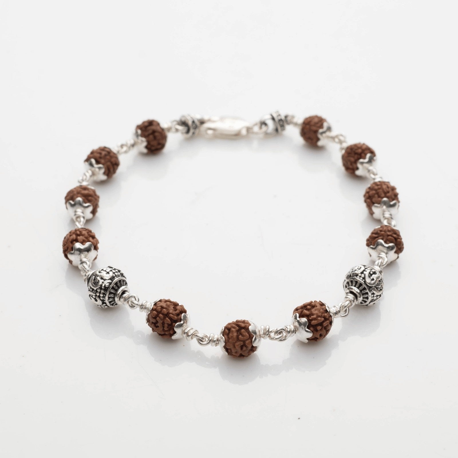 Rudraksha Bracelet with Silver Om Bead