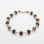 Rudraksha With  Silver Heavy Beads Bracelet.