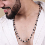 Karungali Silver Mala (Cylindrical Beads)