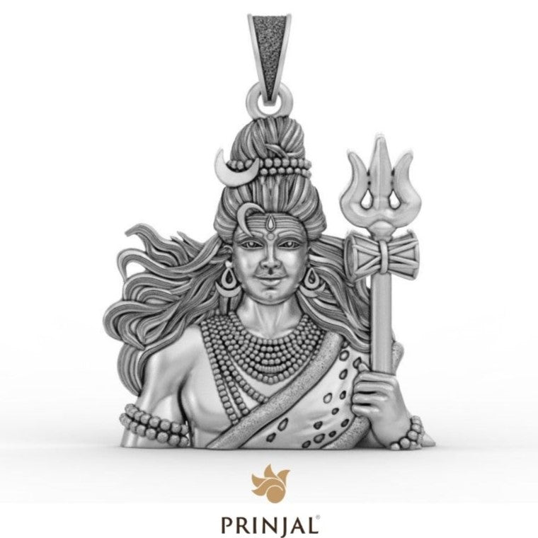 Lord Shiv Shankar Silver Pendant