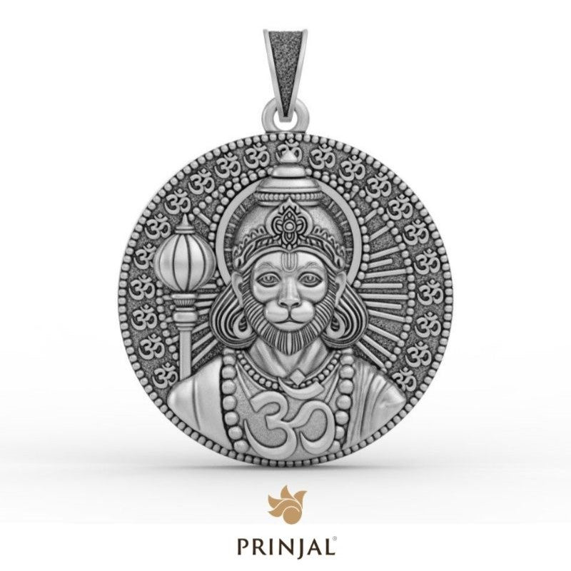 Lord Hanuman ji Om Silver Pendant