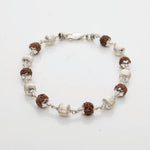 Rudraksha Bracelet with Cylindrical CNC Silver Beads
