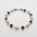 Silver CNC Rudraksha Bracelet