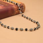 Karungali With Ovel Om Silver Beads Mala