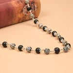 Karungali With Hexagon Om Silver Beads Mala