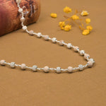 Tulsi With CNC Silver Beads Mala (5-6 mm)