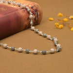 Tulsi With Round Silver Beads Mala