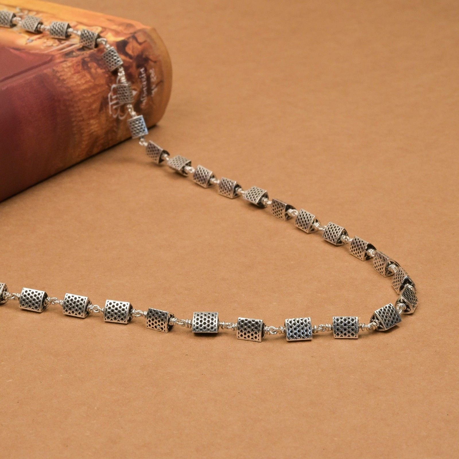 Triangle Silver Beads Mala
