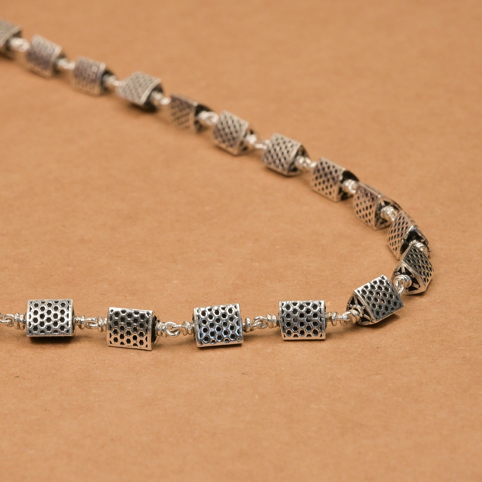 Triangle Silver Beads Mala