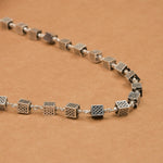 Square Silver Beads Mala