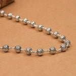 New Round Silver Beads Mala