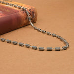 Cylindrical Silver Beads Mala