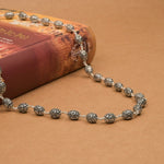 Ovel Om Silver Beads Mala
