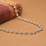 7-8 mm CNC Silver Beads Mala