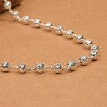 7-8 mm CNC Silver Beads Mala
