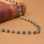 Flower Silver Bead Mala