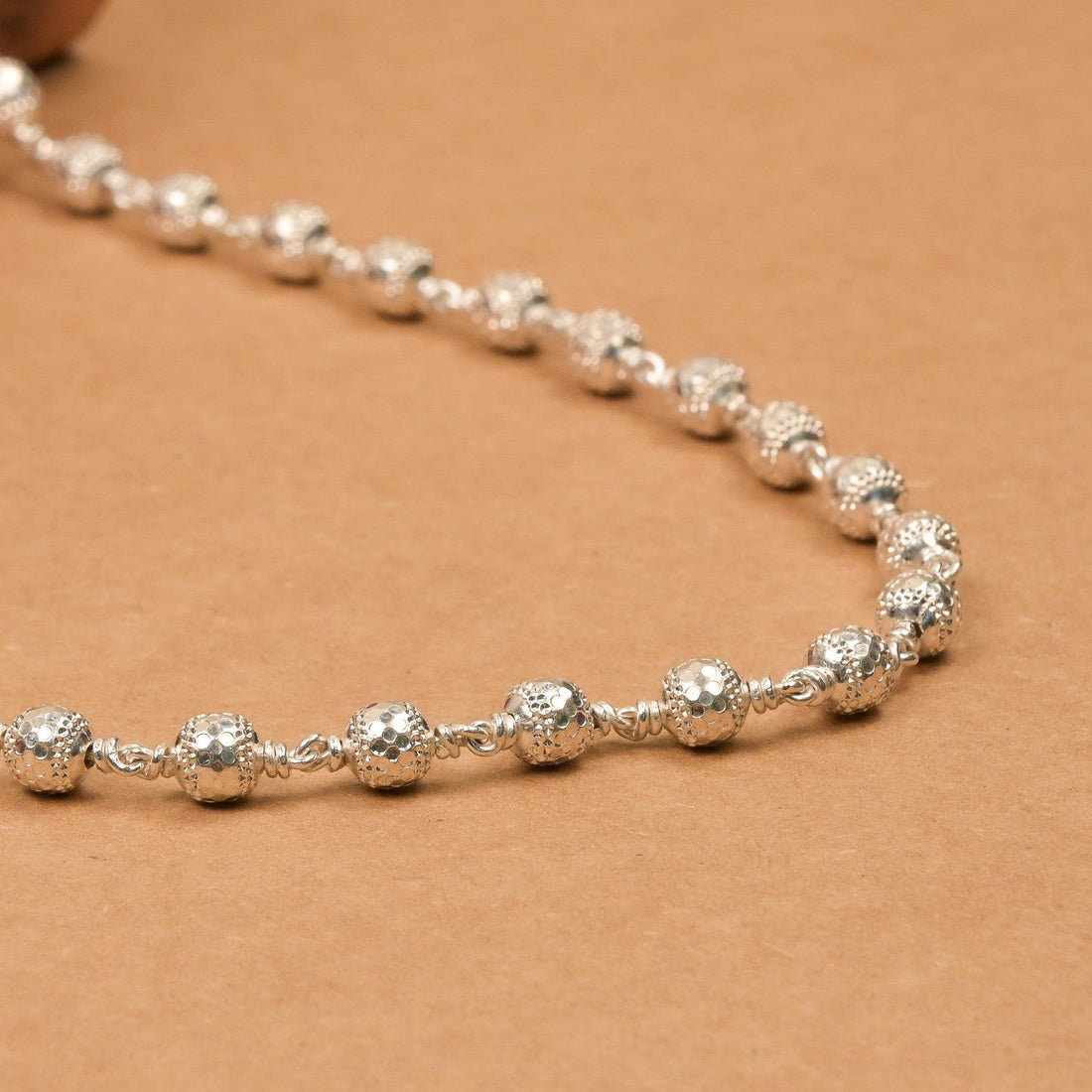 Diamond Cut Silver Mala (5–6 mm)