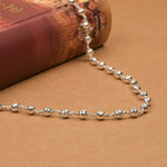 5–6 mm Diamond Cut CNC Sterling Silver Beads Mala