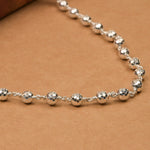 5–6 mm Diamond Cut CNC Sterling Silver Beads Mala