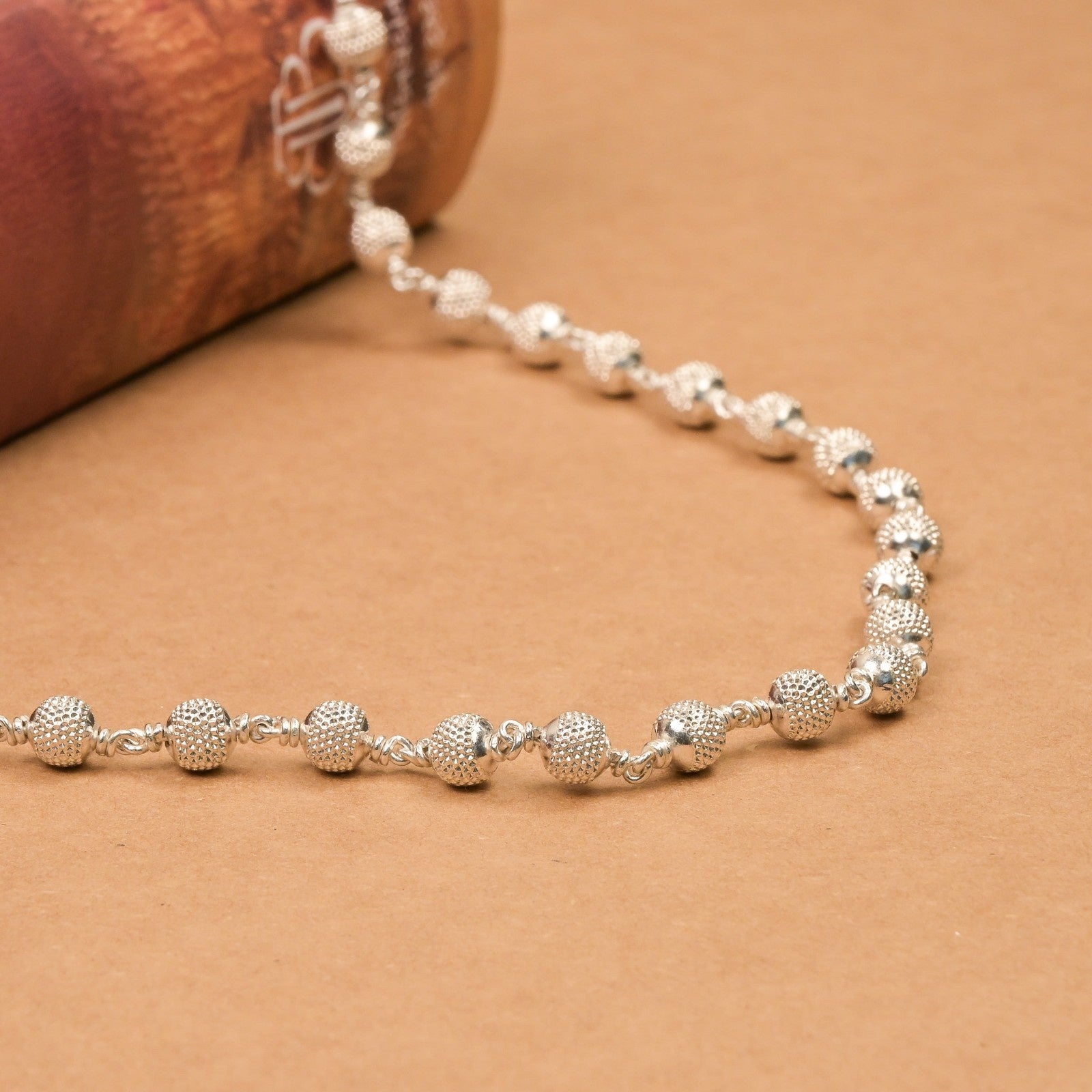 5–6 mm Premium CNC Silver Beads Mala