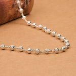7–8 mm Silver Beads Mala (CNC Design)