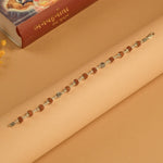 Rudraksha With Hollow Circular Silver Beads Bracelet