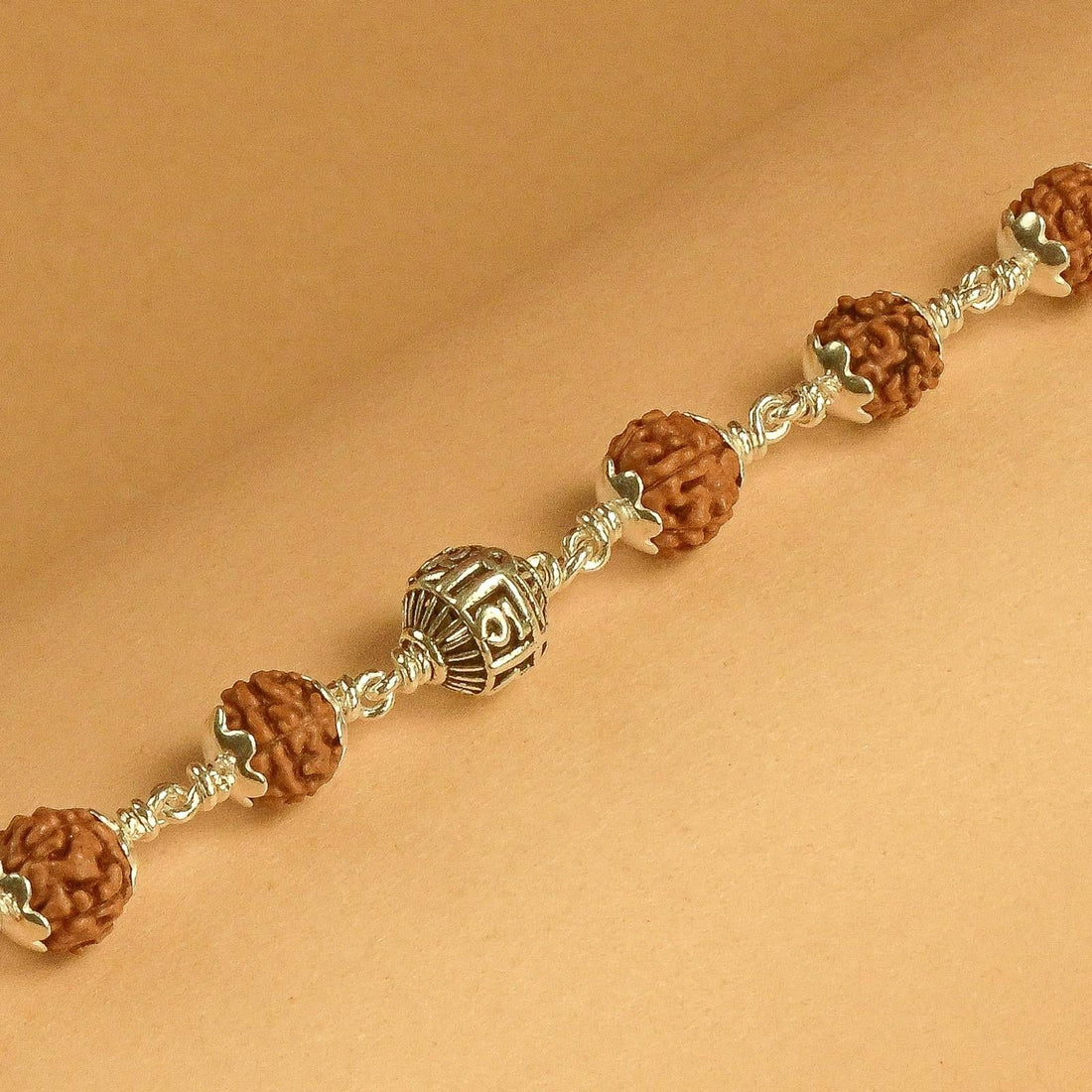 Shree Hari Rudraksha Silver Beads Bracelet