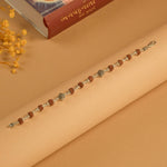 Rudraksha with Hexagon Silver Beads Bracelet
