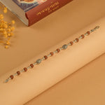 Rudraksha with Oval Om Silver Beads Bracelet