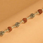 Rudraksha With Shivling Silver Bead Bracelet