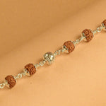 Rudraksha Textured CNC Silver Bracelet